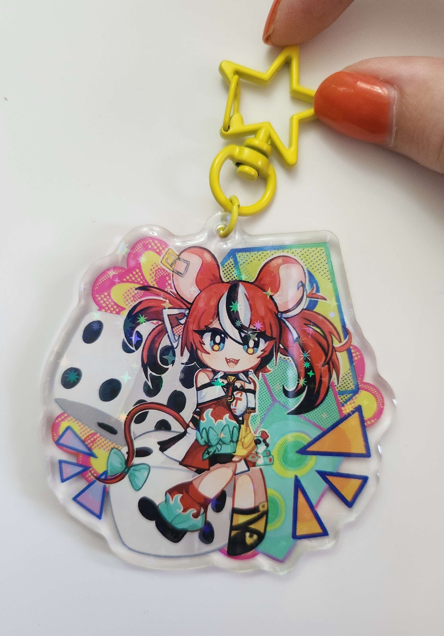 Hakos Baelz Holographic Acrylic Keychain